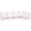 vidaXL 5 Piece Garden Lounge Set White Solid Wood Pine
