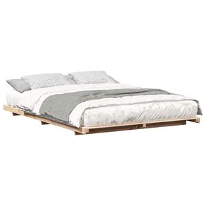 vidaXL Floor Bed Frame Brown 160 x 210 cm Solid pine wood