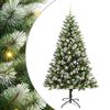 vidaXL Artificial Hinged Christmas Tree with Flocked Snow 180 cm