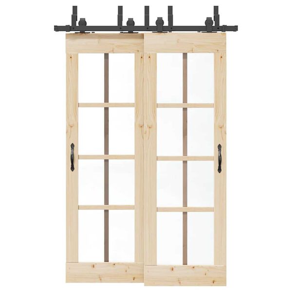 vidaXL Sliding Door Hardware Kit 152,5 cm Steel Black