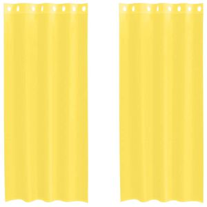 vidaXL Voile Curtains with Grommets 2 pcs Yellow