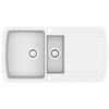 vidaXL Granite Kitchen Sink Double Basins White