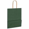 vidaXL Paper Bags 250 pcs with Handles Green 18x8x22 cm