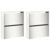 vidaXL Shoe Cabinet with Mirror 4-Layer High Gloss White 63x17x134 cm
