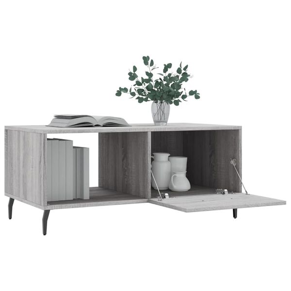 vidaXL Coffee Table Grey Sonoma 90x50x40 cm Engineered Wood