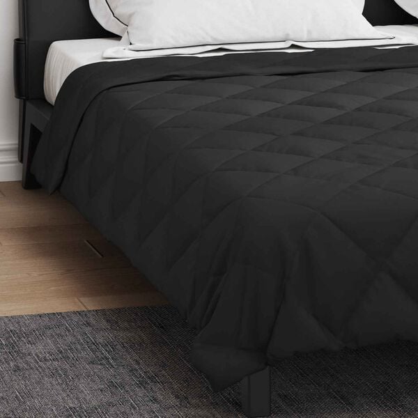 vidaXL Full Year Duvet Black 200 x 200 cm Microfiber