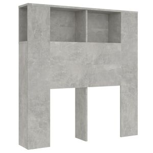 vidaXL Headboard Cabinet Concrete Grey 100x18.5x102.5 cm