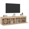 vidaXL TV Wall Cabinets with LED Lights 2 pcs Sonoma Oak 80x30x40 cm