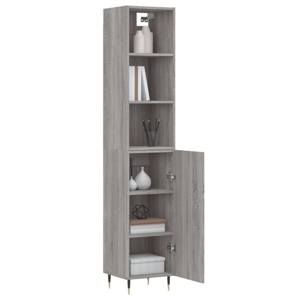 vidaXL Highboard Grey Sonoma 34.5x34x180 cm Engineered Wood