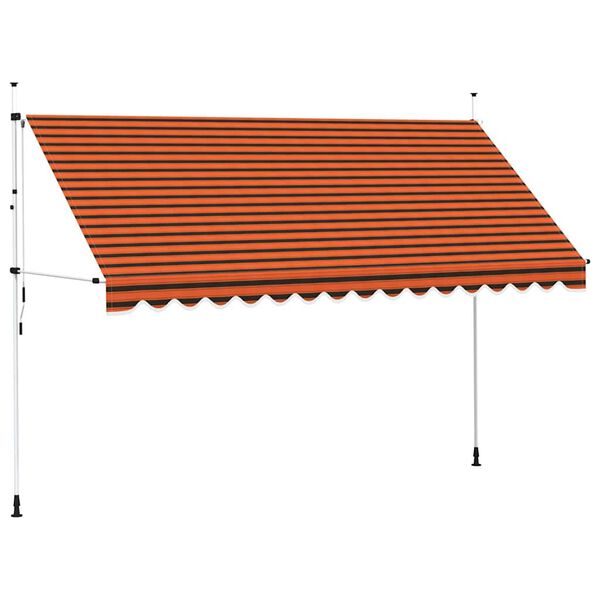 vidaXL Manual Retractable Awning 400 cm Orange and Brown
