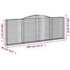 vidaXL Arched Gabion Basket 400x30x140/160 cm Galvanised Iron