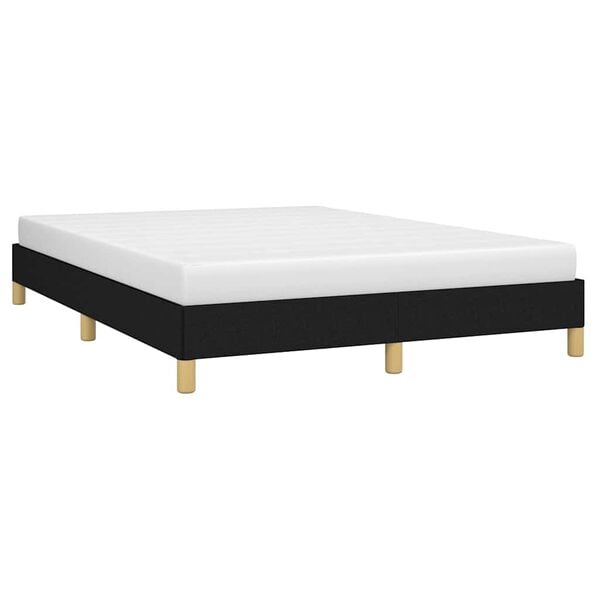 vidaXL Bed Frame without Mattress Black 135x190 cm Double Double Fabric