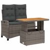 vidaXL 2 Piece Garden Dining Set with Cushions Grey Poly Rattan