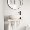 vidaXL Basin Shelf Wall Mounted Steel and Solid Wood Beech