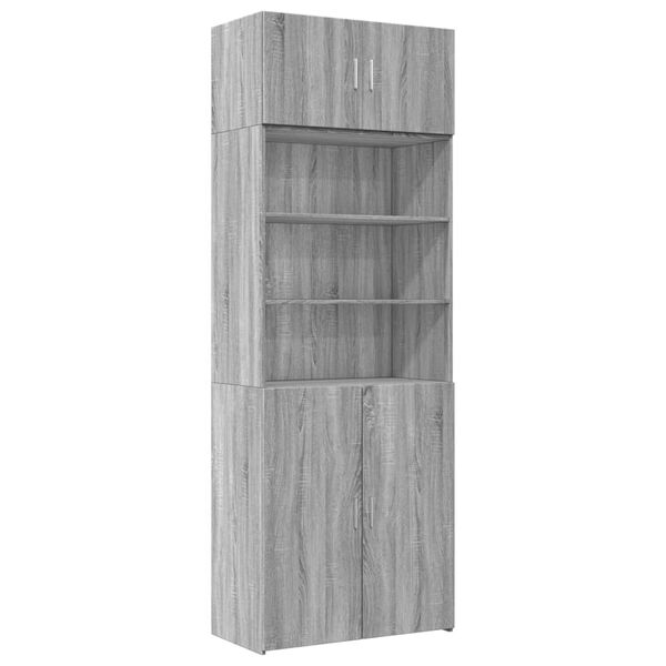 vidaXL Storage Cabinet Grey Sonoma 80x42.5x225 cm Engineered Wood