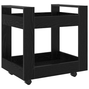 vidaXL Desk Trolley Black Oak 60 x 45 x 60 cm Engineered Wood