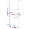 vidaXL Walk-in Shower Wall with Shelf Black 90x195 cm ESG Glass&Aluminium