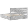 vidaXL Bed Frame Concrete Grey 200 x 200 cm Engineered Wood