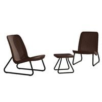 Keter Patio Furniture Set 3 Pieces Rio Cappuccino 218157
