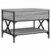 vidaXL Coffee Table Grey Sonoma 70x50x50 cm Engineered Wood and Metal