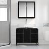 vidaXL Bathroom Furniture Set 2 pcs Black Oak Engineered Wood