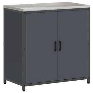 vidaXL Kitchen Storage with Shelf Anthracite 90 x 50 x 92 cm Steel