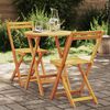 vidaXL Garden Bistro Set with Cushion 3 pcs Brown Solid acacia wood