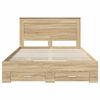 vidaXL Bed Frame with Drawer with Headboard Manual Engineered Wood