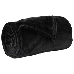 vidaXL Throw Blanket Black 240 x 270 cm 1.69 kg Fleece