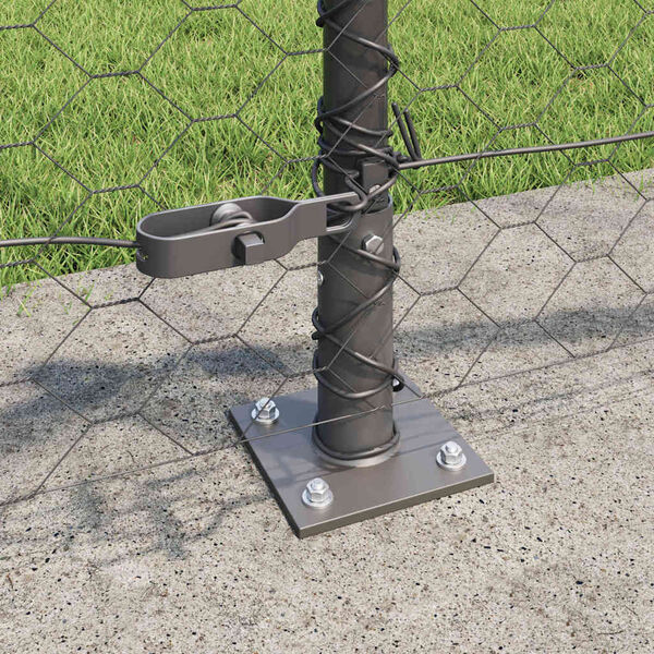 vidaXL Fence Post Grey 50 x 0.4 m (50 mm mesh) Steel and PVC