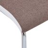 vidaXL Cantilever Dining Chairs 2 pcs Brown Fabric