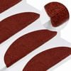 vidaXL Stair Mats Self-adhesive 15 pcs 56x17x3 cm Red