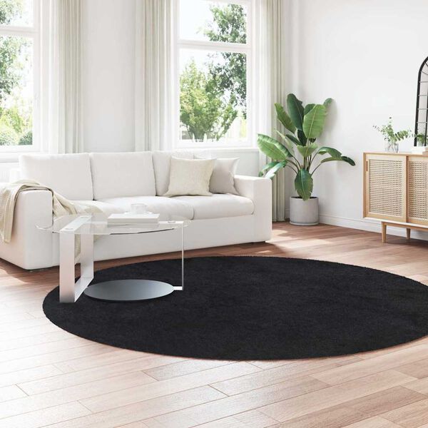 vidaXL Shaggy Rug High Pile NAVARRA Black 240x240 cm Polyester