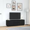 vidaXL TV Cabinet with LED Lights Black Oak 160.5x41x50 cm