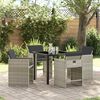 vidaXL Garden Dining Set 5 pcs Light Grey Poly Rattan
