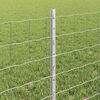 vidaXL Fence with Post Silver 0.6 x 50 m Steel