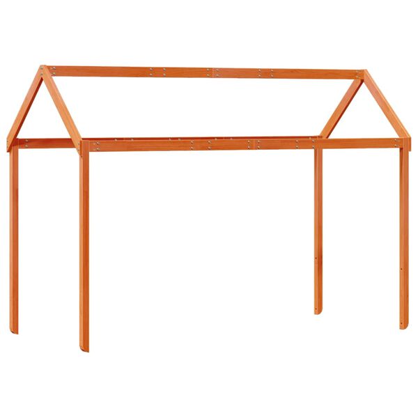 vidaXL Kids' Bed Roof Wax Brown 217x95.5x159 cm Solid Wood Pine