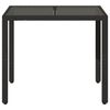 vidaXL Garden Table with Glass Top Black 90x90x75 cm Poly Rattan