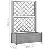 vidaXL Garden Planter with Trellis 100x43x142 cm PP Stone Grey