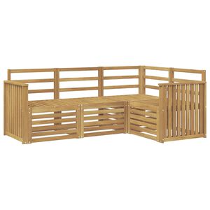 vidaXL Outdoor Sofa Set 4 pcs White Solid Acacia Wood