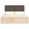 vidaXL Bed Frame with Upholstered Headboard Taupe 135 x 190 cm