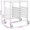 vidaXL Tray Trolley with 12 GN Containers 75x55x87 cm Stainless Steel