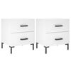 vidaXL Bedside Cabinets 2 pcs White 40x35x47.5 cm Engineered Wood