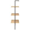 vidaXL 3-Tier Leaning Shelf Light Brown and Black 64x35x120.5 cm