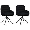 vidaXL Swivel Dining Chairs 2 pcs Faux Leather Black 59 x 59.5 x 90 cm