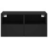 vidaXL TV Wall Cabinet Black 60x30x30 cm Engineered Wood