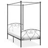 vidaXL Canopy Bed Frame without Mattress Grey Metal 100x200 cm