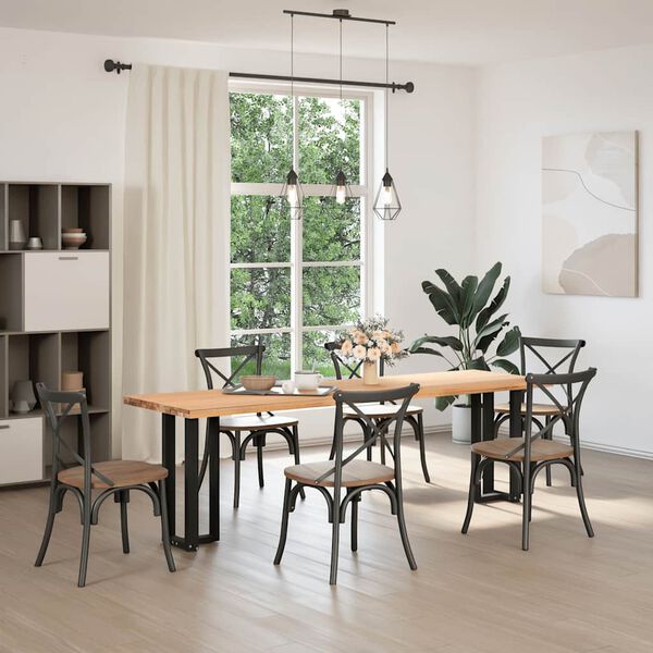 vidaXL Console Table Legs T-Shaped 2 pcs Black 25x28x(72-73) cm Steel