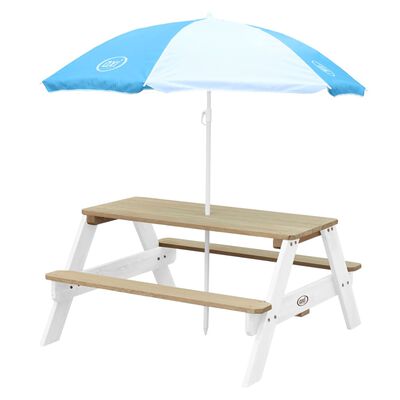 AXI Children Picnic Table Nick with Umbrella Brown and White