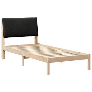 vidaXL Bed frame Brown and black 90 x 190 cm Solid pine wood